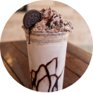 milk chocolate cocktail with cream and cookies